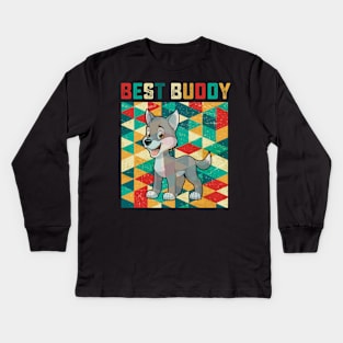 Best Buddy Wolf Kids Long Sleeve T-Shirt